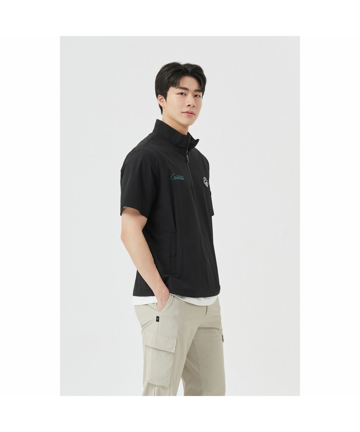 골든베어(GOLDEN BEAR) (M) Light-weight Half Zip Pullover G4UAM26401BKX
