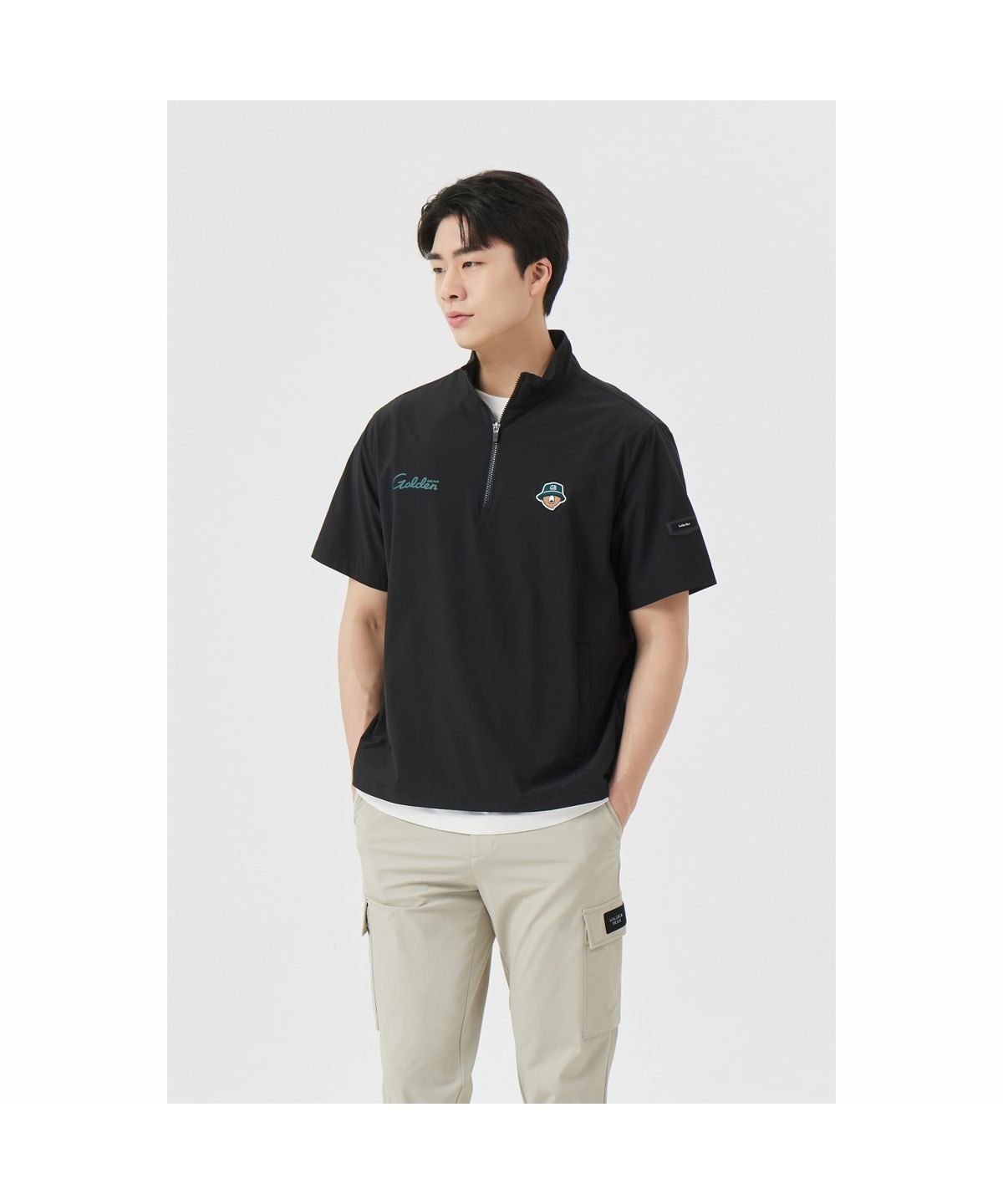 골든베어(GOLDEN BEAR) (M) Light-weight Half Zip Pullover G4UAM26401BKX