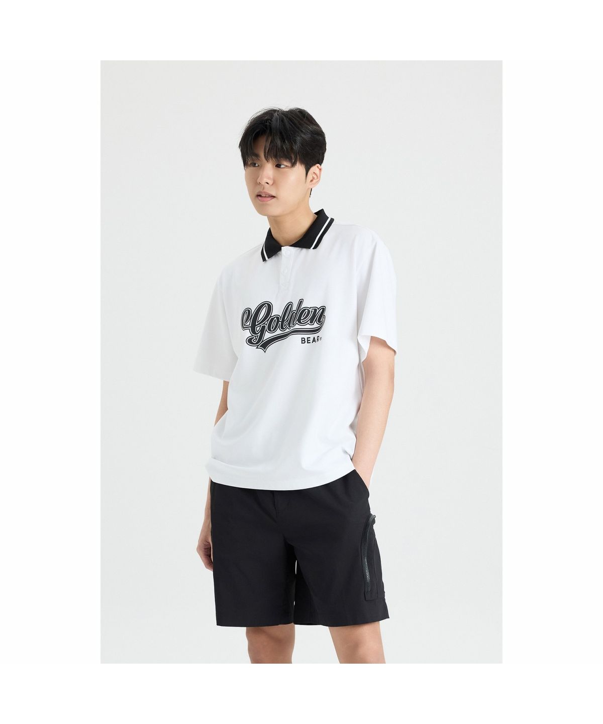 골든베어(GOLDEN BEAR) (M) Contrast Colored Collar T-shirt G4TAM26431WHX