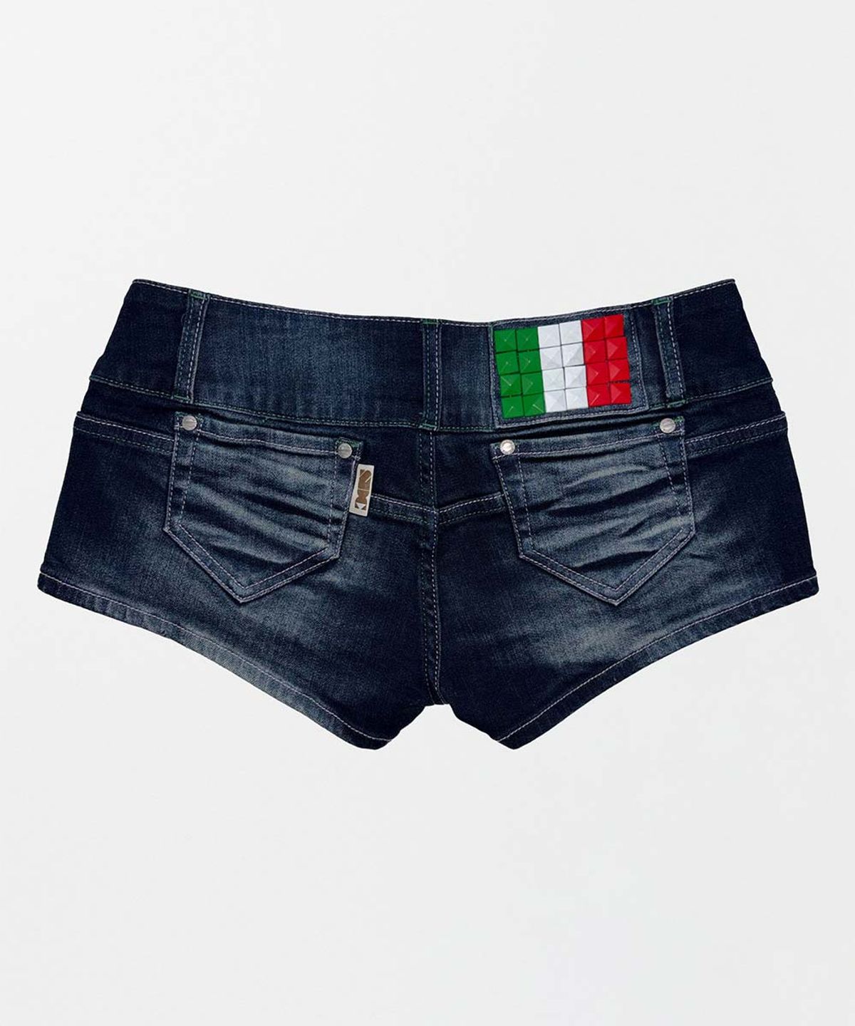 스컬프터(SCULPTOR) Studded Denim Shorts Mid Blue