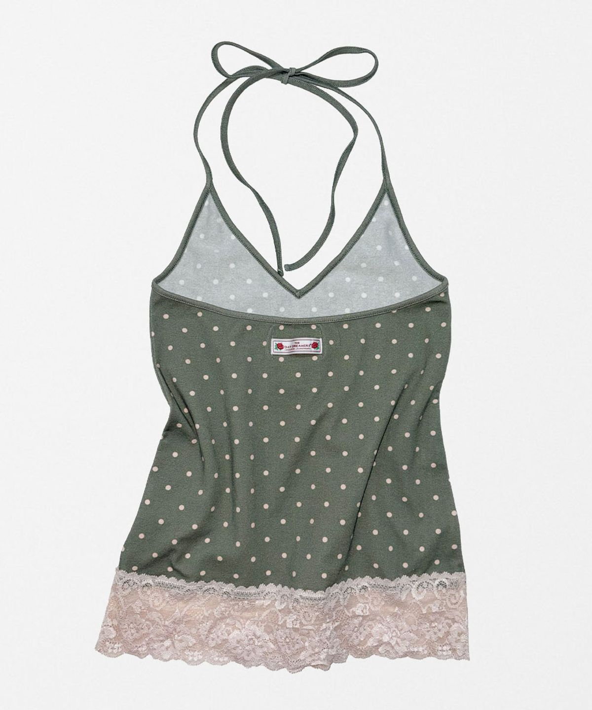 스컬프터(SCULPTOR) Dot Lace Halter Top Khaki