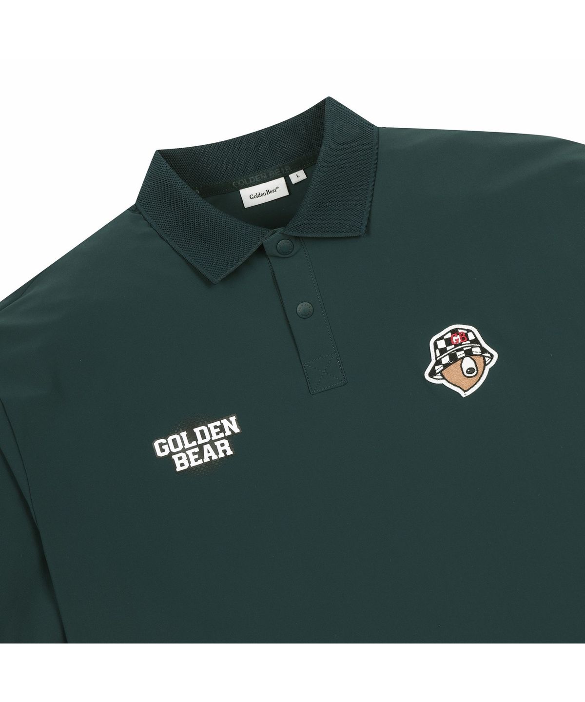 골든베어(GOLDEN BEAR) (M) Checker board patterned Logo Collar T-shirt G4TAM26411GRX