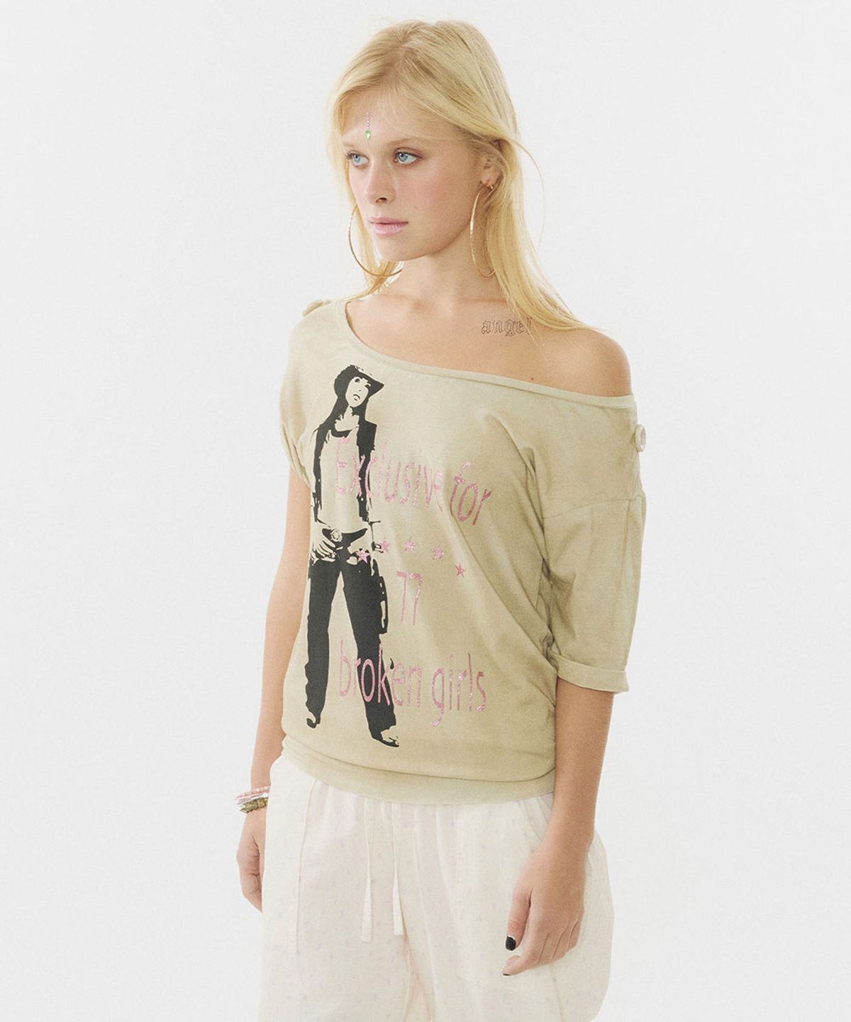 스컬프터(SCULPTOR) Broken Girls Roll Up Tee Dirty Sand