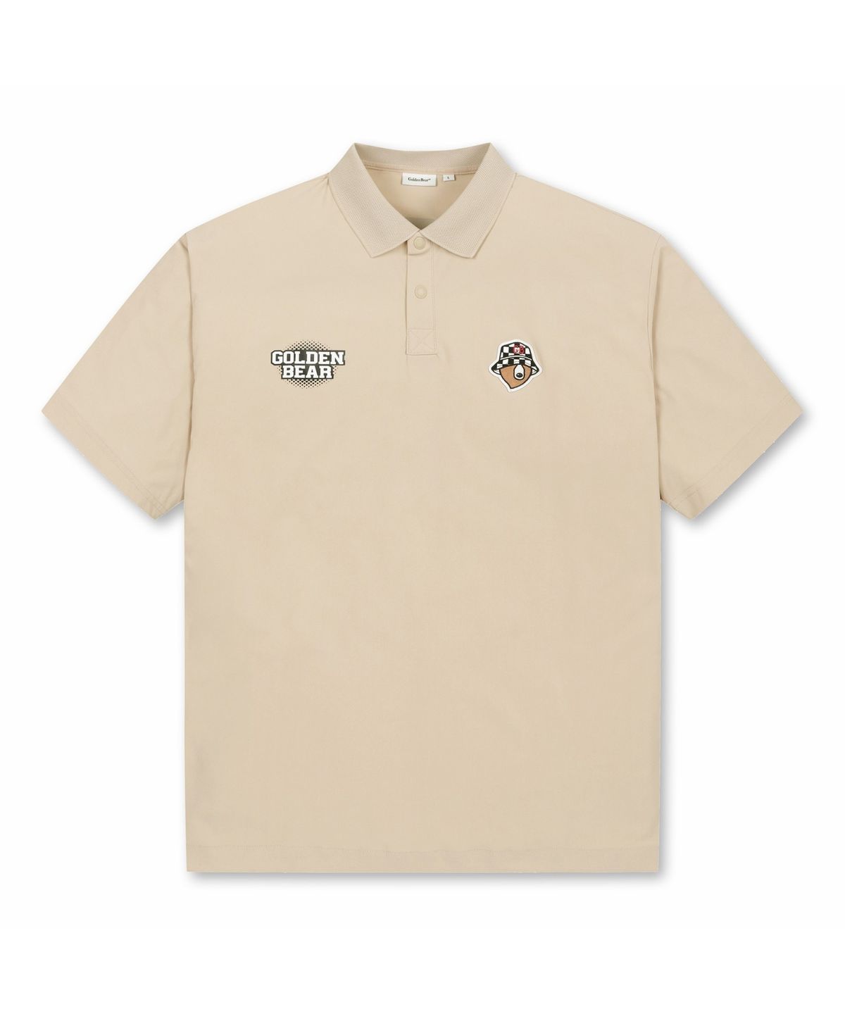 골든베어(GOLDEN BEAR) (M) Checker board patterned Logo Collar T-shirt G4TAM26411BEX