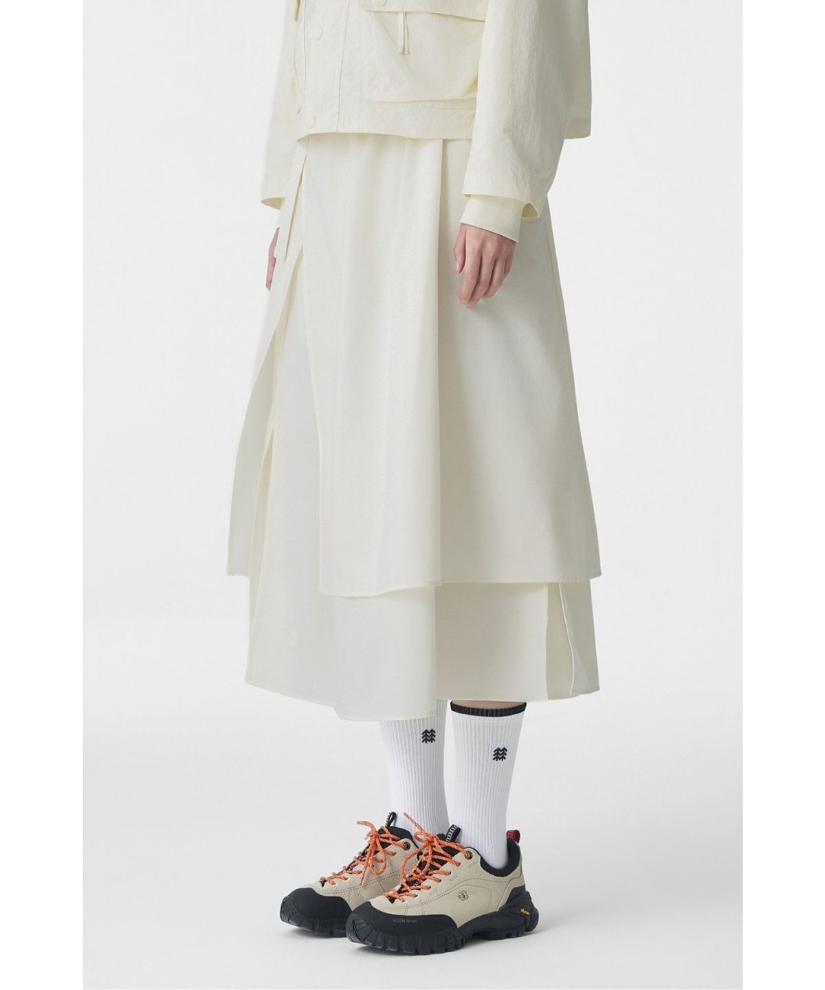 코오롱스포츠(KOLON SPORT) [Atelier Line] 여성 멀티 레이어 스커트 6WPOS26502CRE