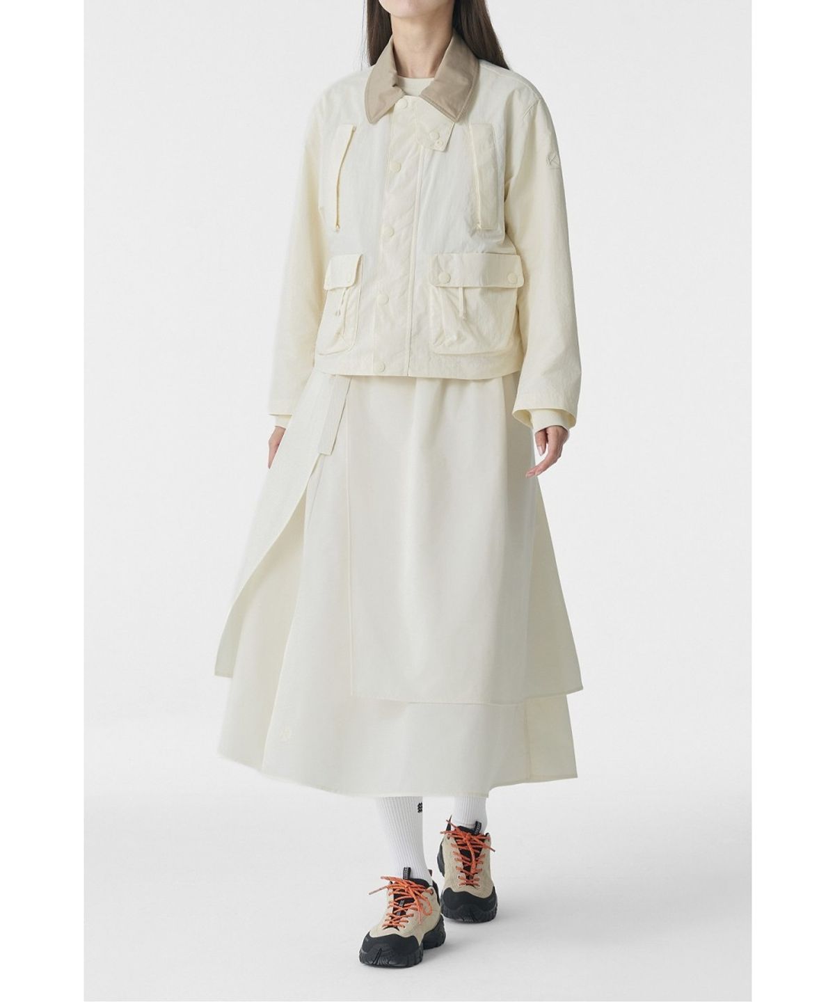 코오롱스포츠(KOLON SPORT) [Atelier Line] 여성 멀티 레이어 스커트 6WPOS26502CRE