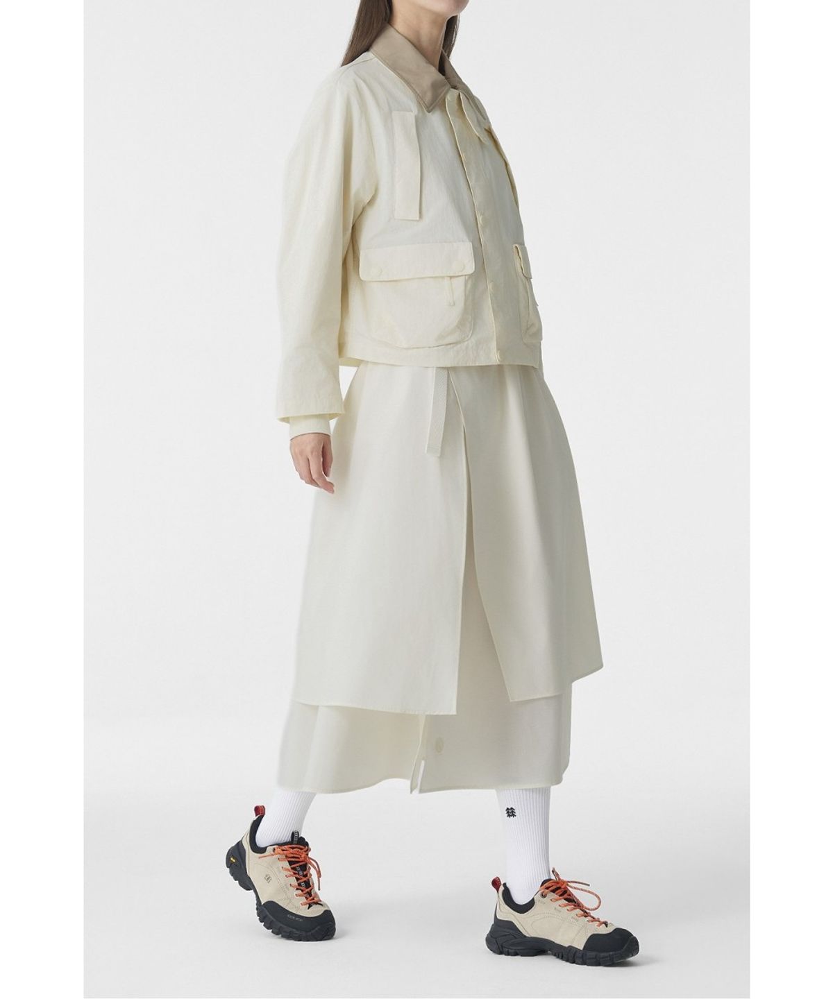 코오롱스포츠(KOLON SPORT) [Atelier Line] 여성 멀티 레이어 스커트 6WPOS26502CRE