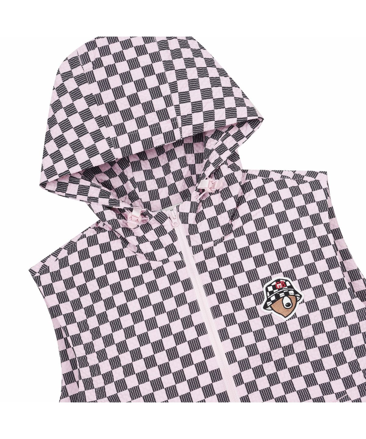 골든베어(GOLDEN BEAR) (W) Checker Boarder Hoody Vest (SET UP) G5VAM26311PIX