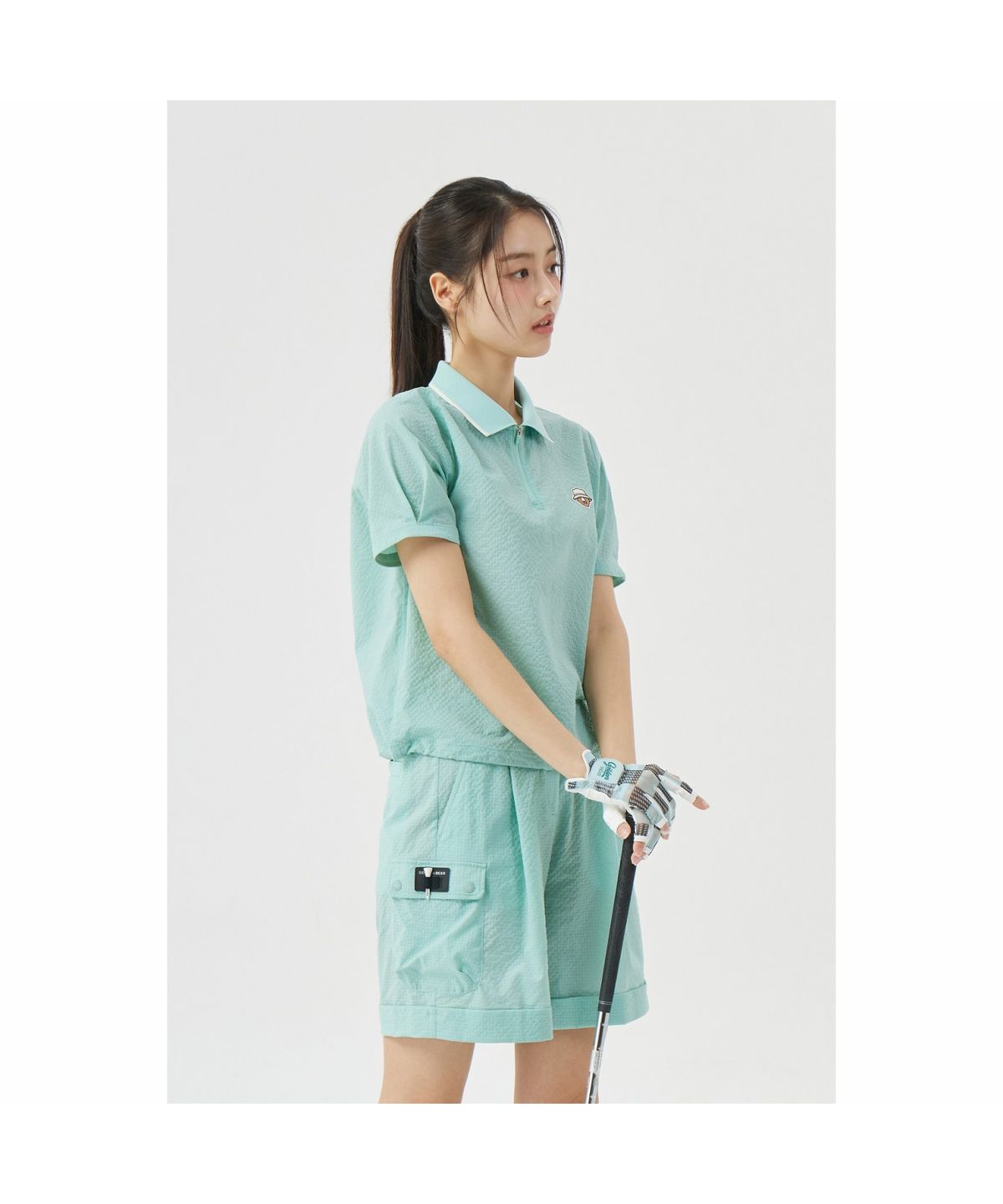 골든베어(GOLDEN BEAR) (W) Seersucker Collar T-shirt G5TAM26331MIX