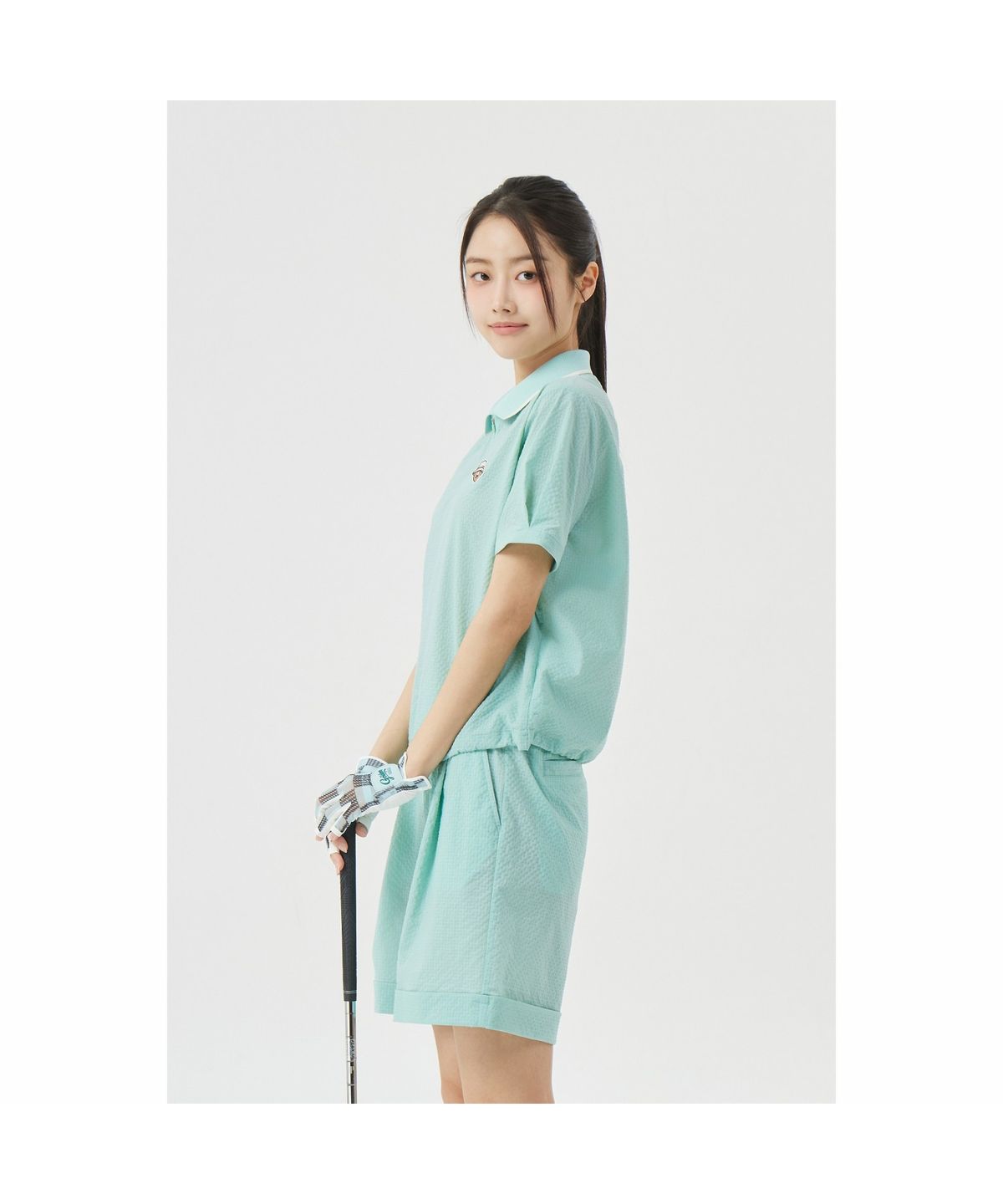 골든베어(GOLDEN BEAR) (W) Seersucker Collar T-shirt G5TAM26331MIX