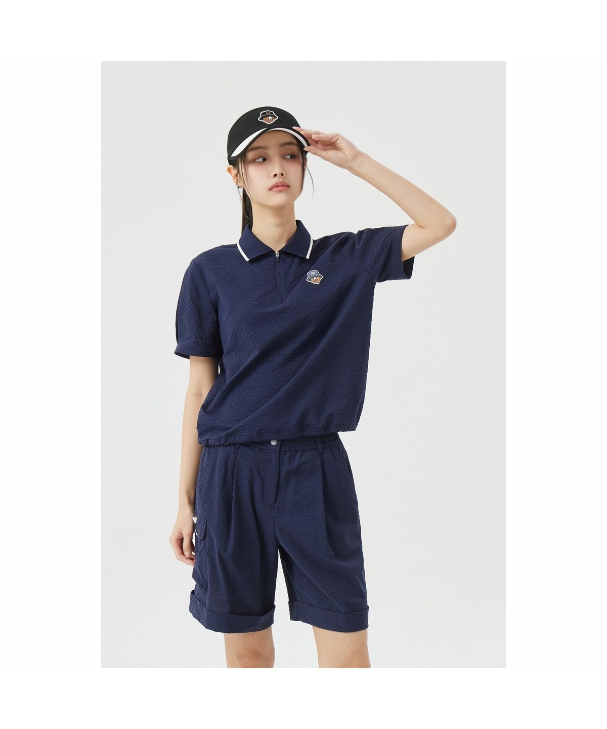 골든베어(GOLDEN BEAR) (W) Seersucker Collar T-shirt G5TAM26331NYX