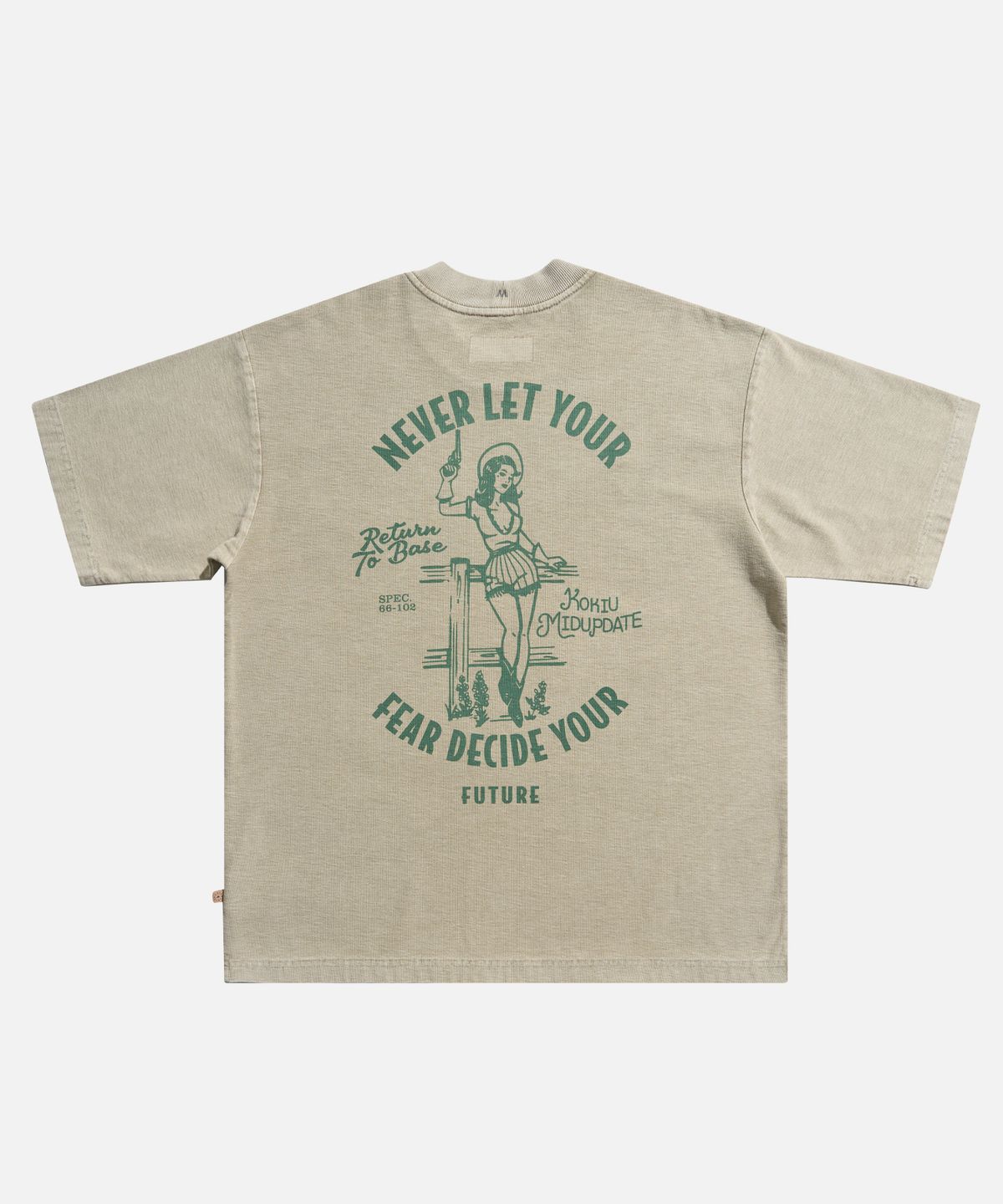 미드업데이트(MIDUPDATE) Wild west Fearless T shirts Beige gray