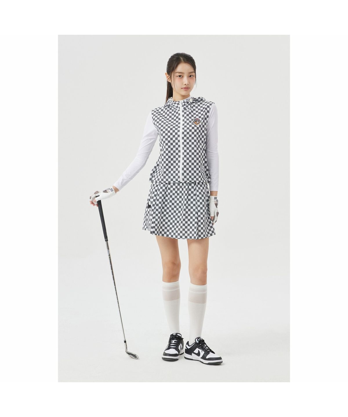 골든베어(GOLDEN BEAR) (W) Checkerboard Skirt (SET UP) G5KCM26311WHX