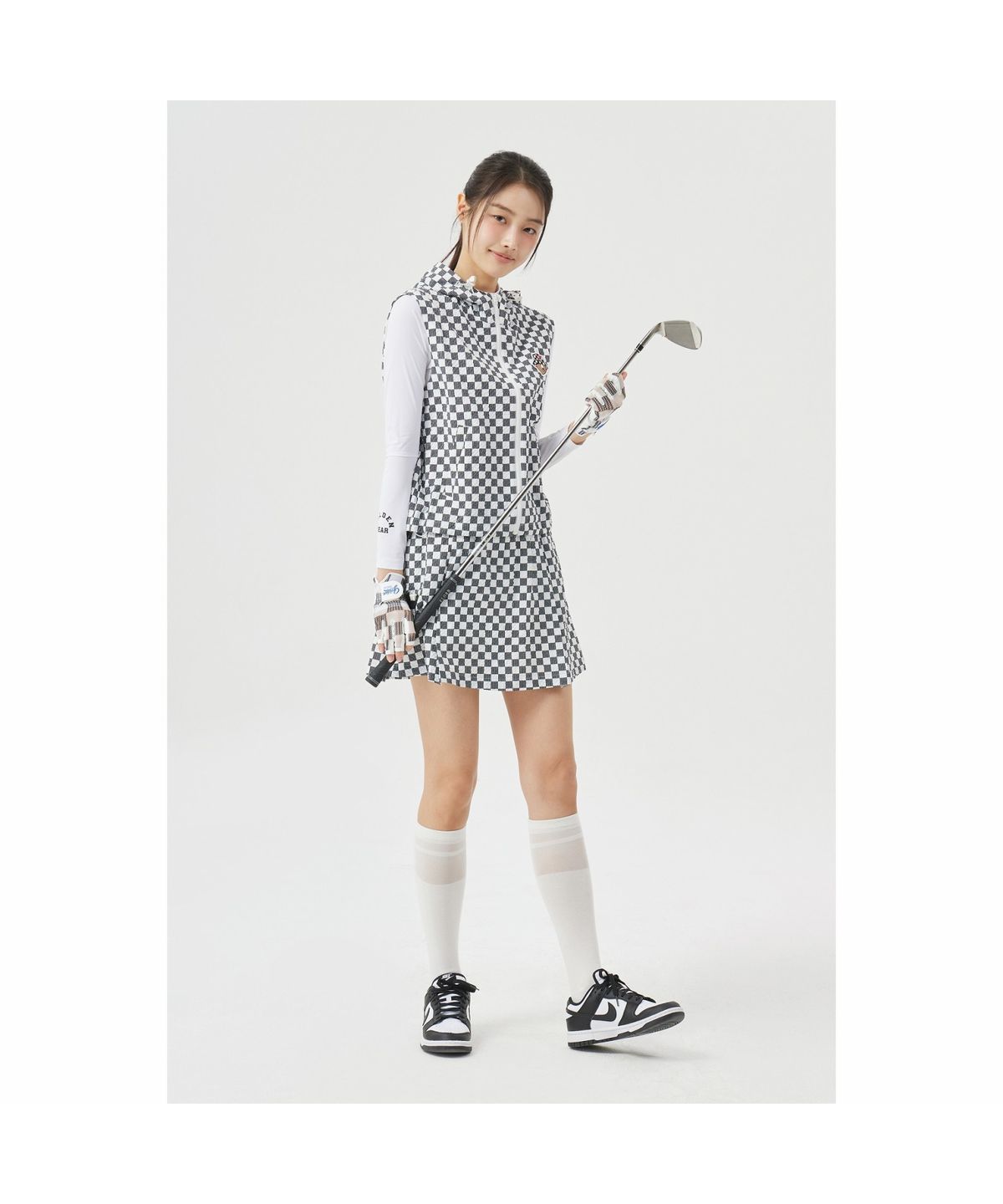 골든베어(GOLDEN BEAR) (W) Checkerboard Skirt (SET UP) G5KCM26311WHX