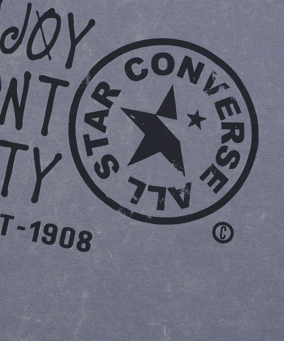 컨버스(CONVERSE) 버비지 로고 워시드 루즈 핏 티셔츠 콰이어트 쉐이드 UCJ755-G6M