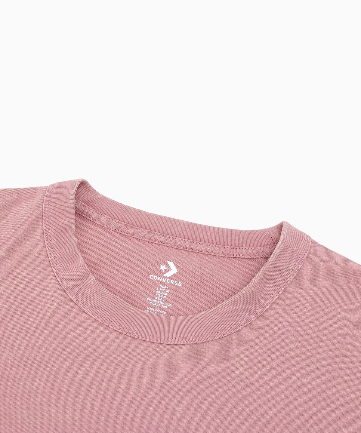컨버스(CONVERSE) 버비지 로고 워시드 루즈 핏 티셔츠 라일락 UCJ755-PCG