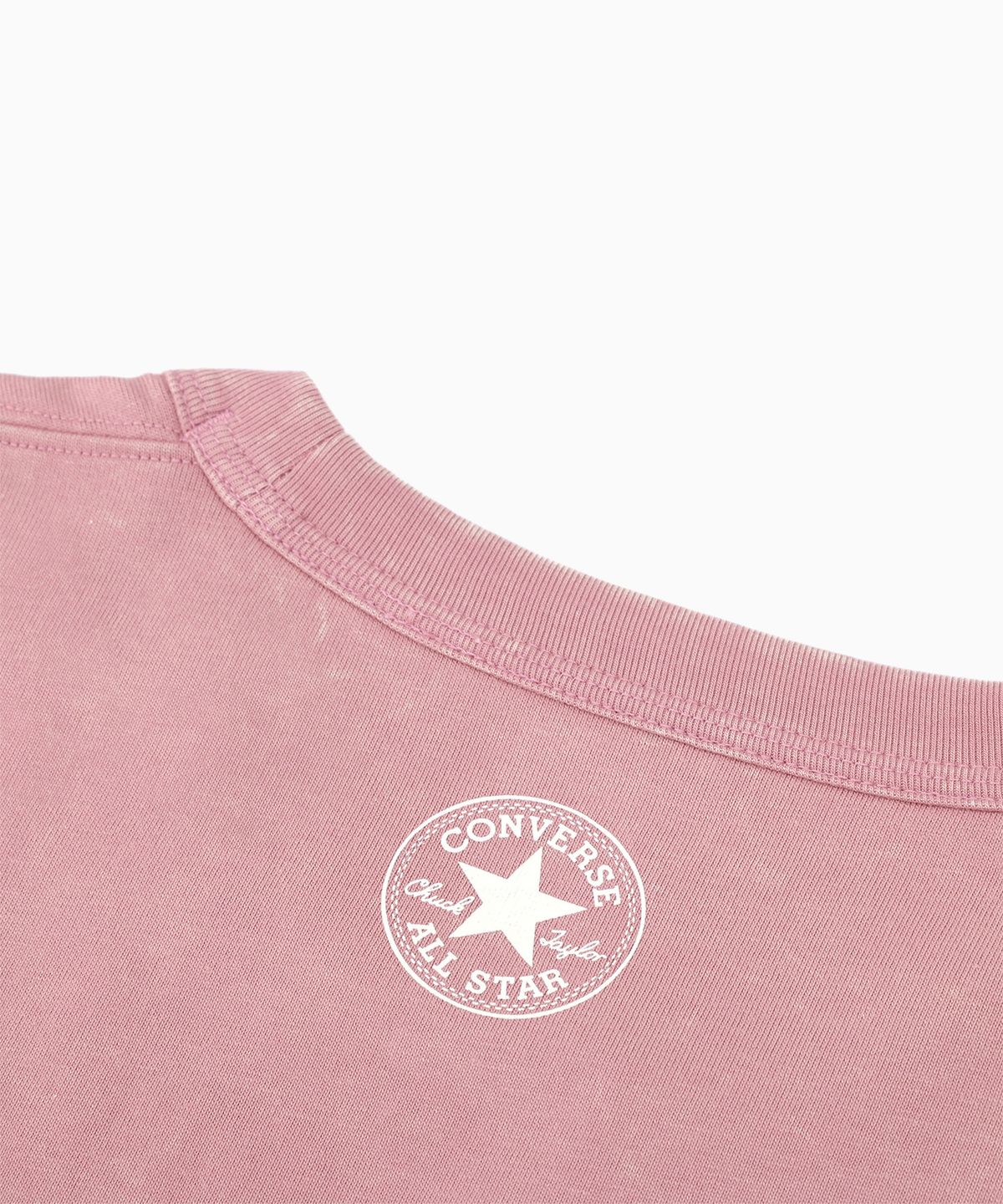 컨버스(CONVERSE) 버비지 로고 워시드 루즈 핏 티셔츠 라일락 UCJ755-PCG