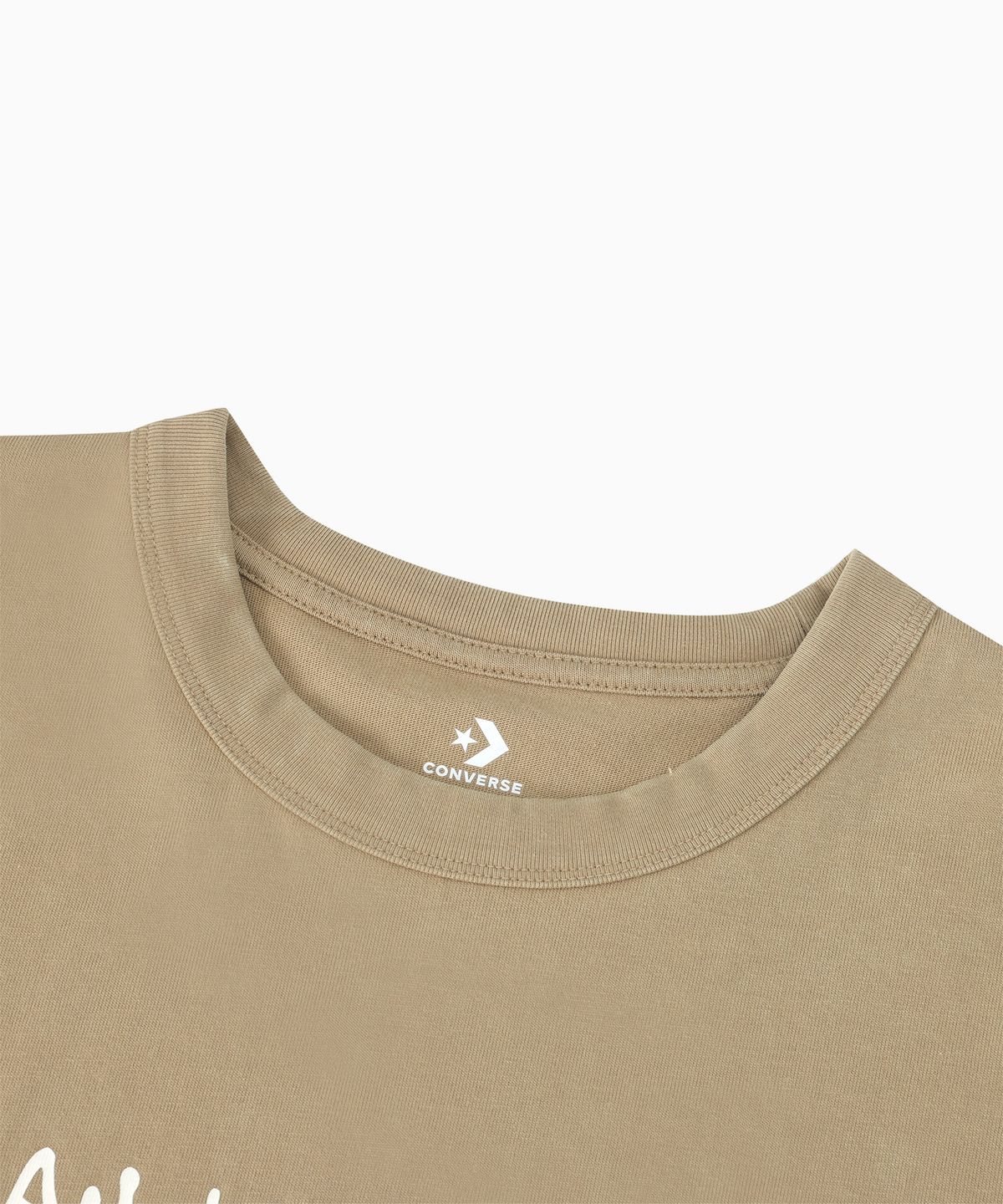컨버스(CONVERSE) 버비지 로고 워시드 루즈 핏 티셔츠 노마드 카키 UCJ755-X63