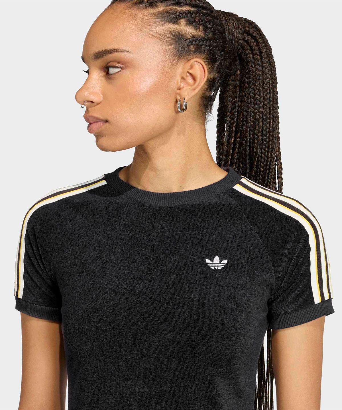아디다스(ADIDAS) 테리 타월 캘리 티셔츠 - 블랙 / KD1412