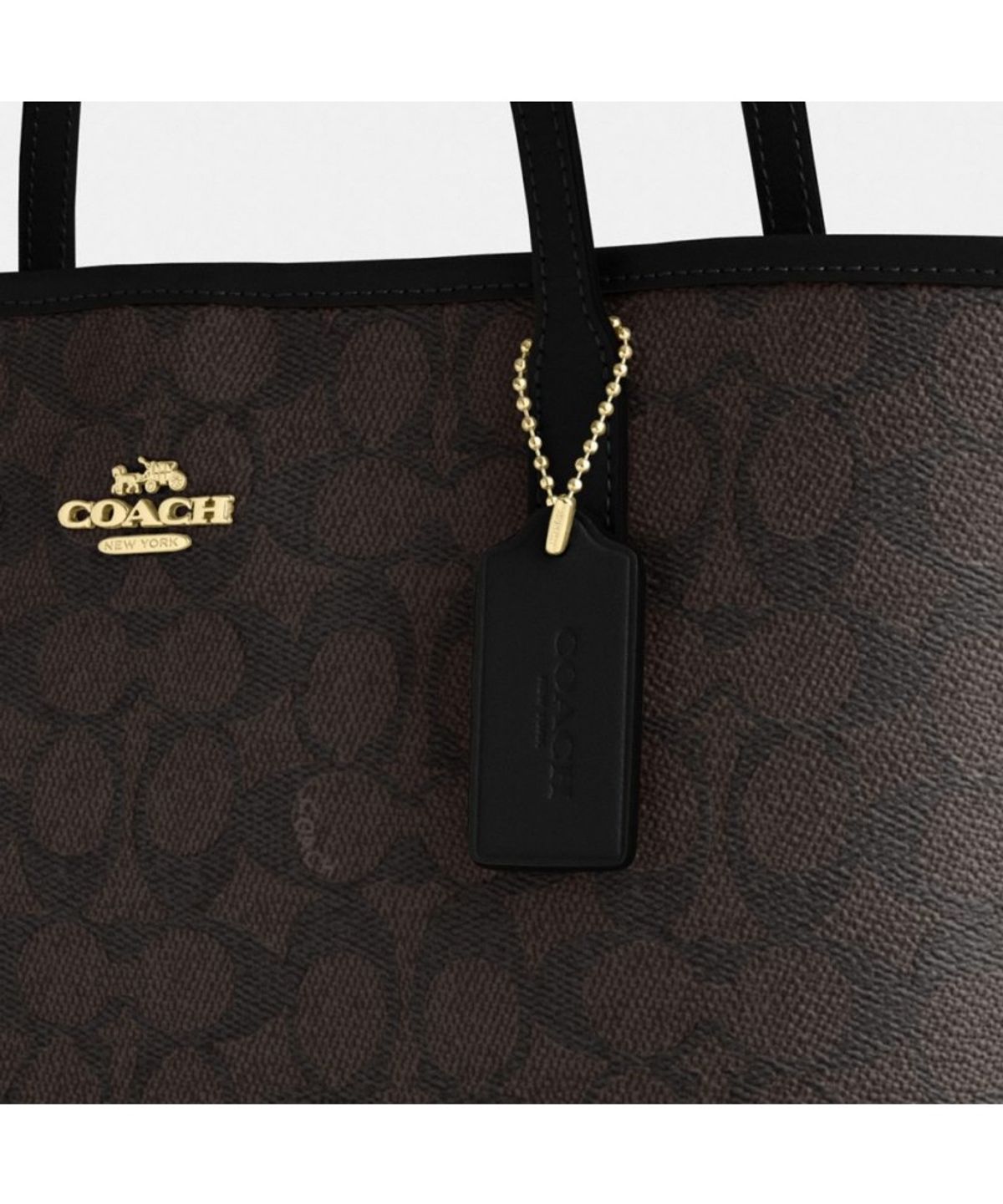 코치(COACH) 미디엄 시티 토트 백 인 시그니처 캔버스 CDX82 IMXAQ
