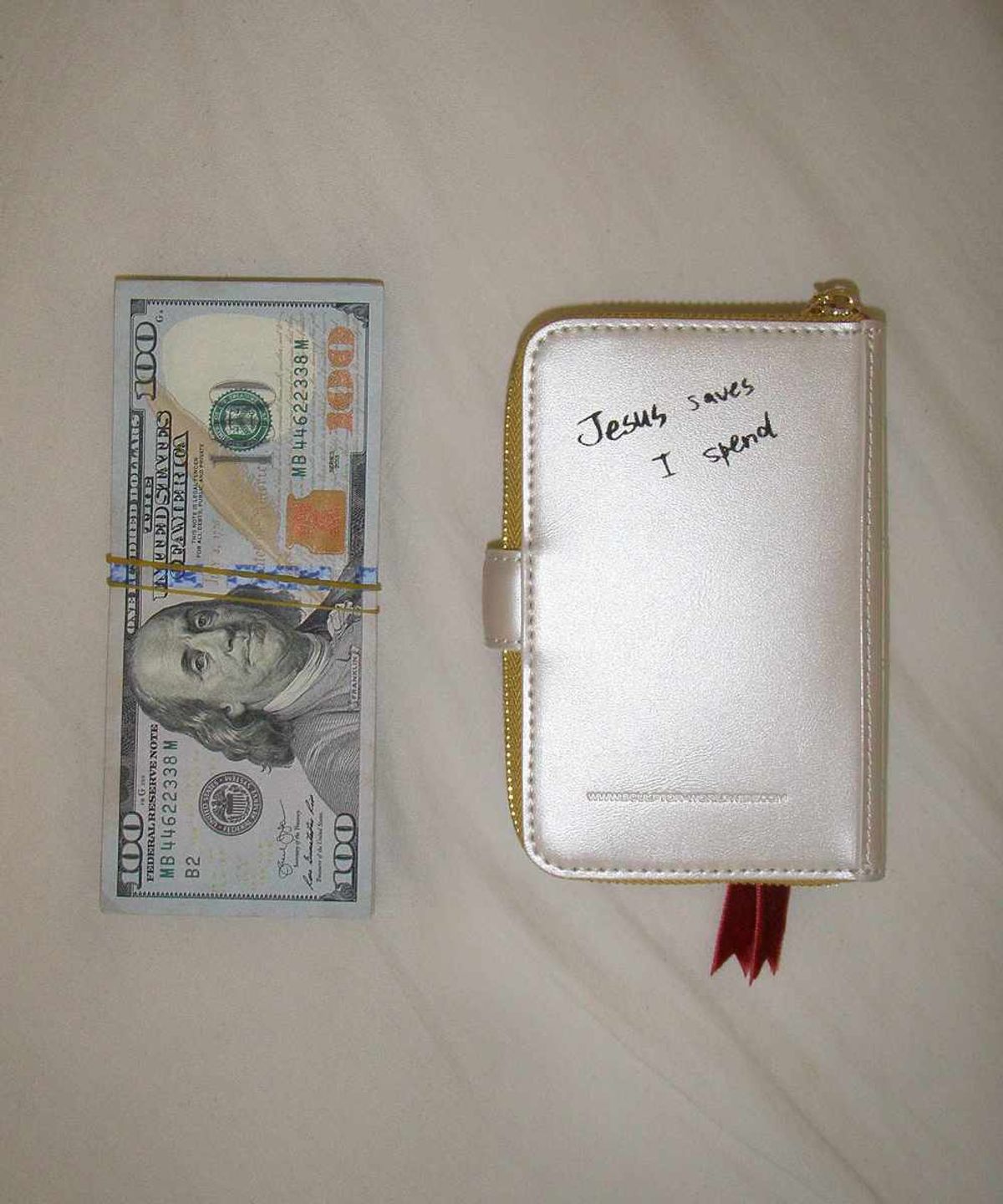 스컬프터(SCULPTOR) Sinner Wallet Metallic Ivory
