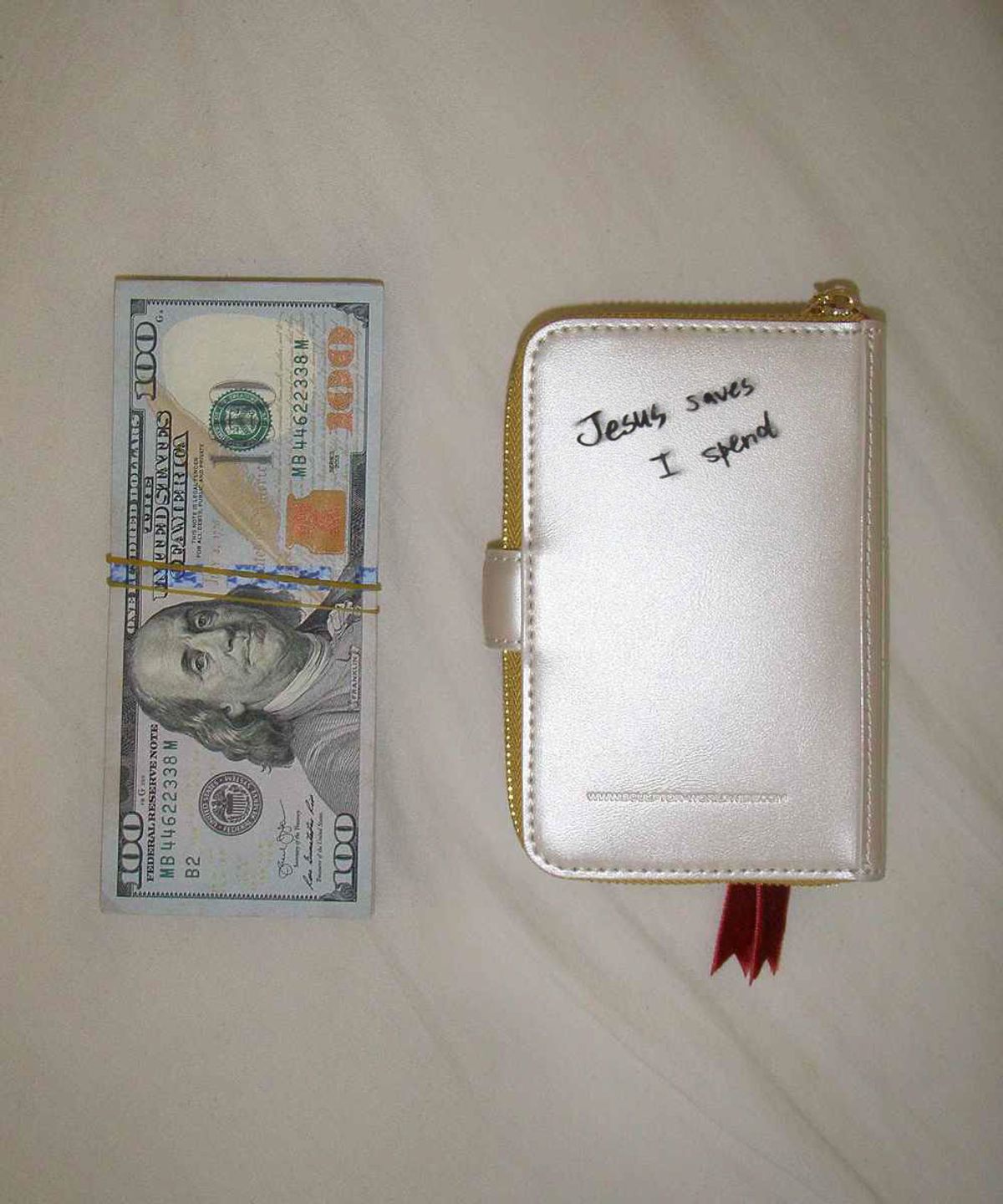 스컬프터(SCULPTOR) Sinner Wallet Metallic Ivory
