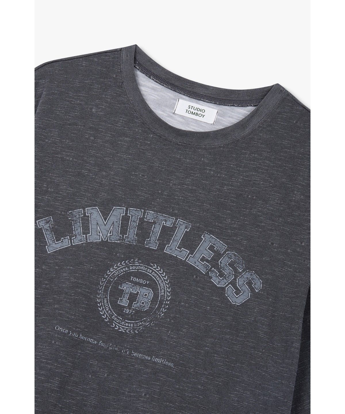 스튜디오 톰보이(STUDIO TOMBOY) LIMITLESS 다잉 반팔 티셔츠_챠콜 9176222988