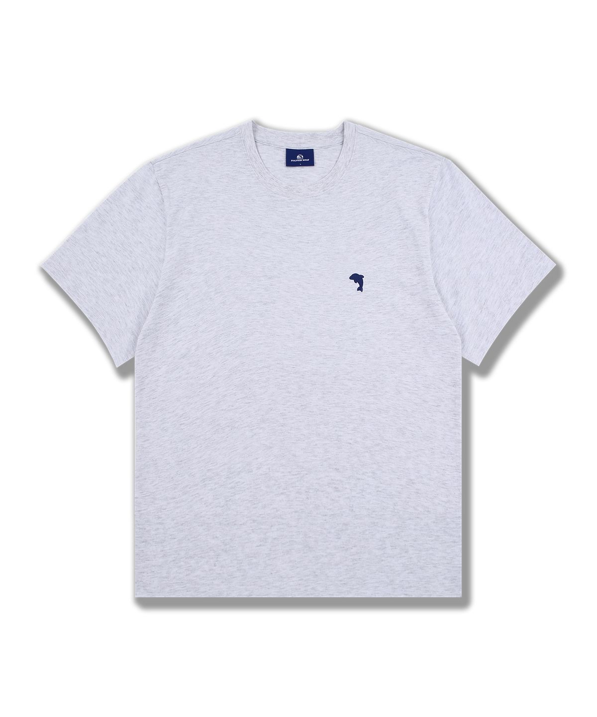 돌핀웨이브어패럴(DOLPHIN WAVE APPAREL) [2PACK] 돌핀 미니 체인자수 16수 반팔티셔츠 화이트&쿨그레이 2팩
