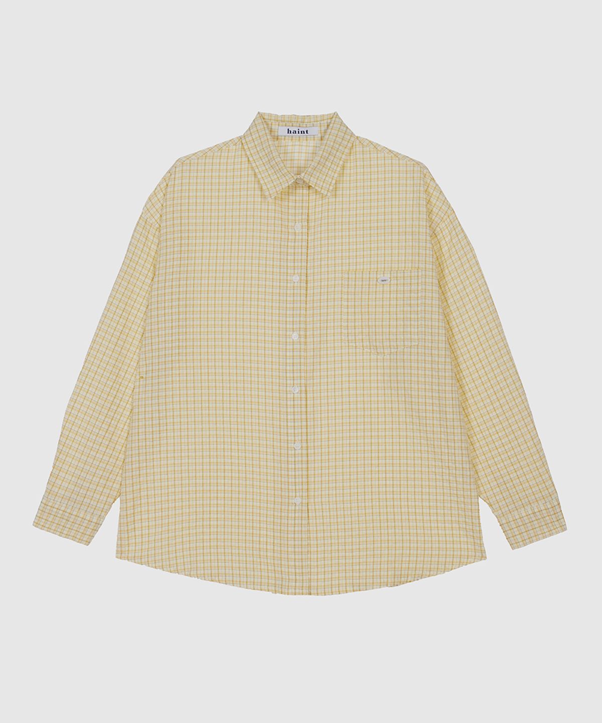헤인트(HAINT) SHEER LOOSE FIT CHECK SHIRT 4COL_LIGHT YELLOW