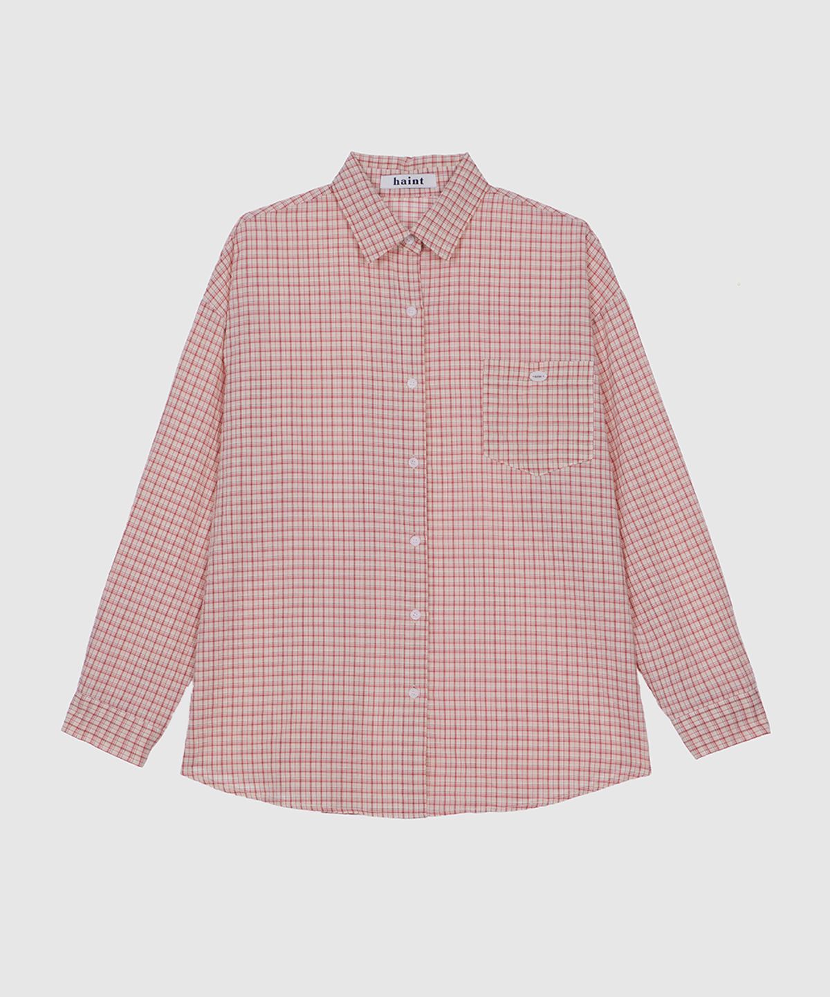 헤인트(HAINT) SHEER LOOSE FIT CHECK SHIRT 4COL_RED