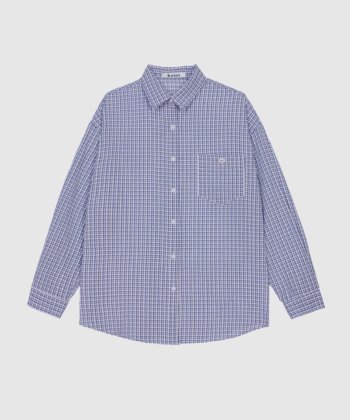 헤인트(HAINT) SHEER LOOSE FIT CHECK SHIRT 4COL_NAVY