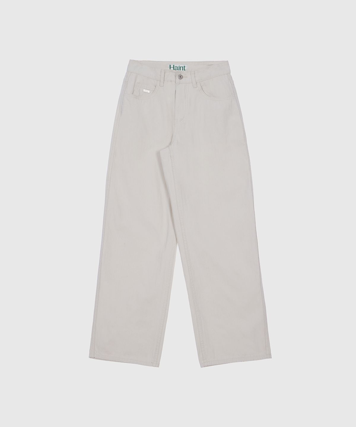 헤인트(HAINT) SEMI WIDE STRAIGHT COTTON PANTS 2COL_CREAM IVORY