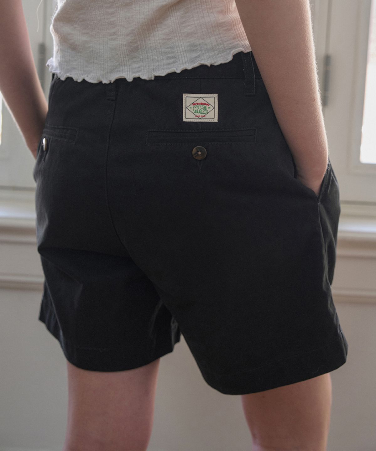 헤인트(HAINT) CLASSIC STANDARD STRAIGHT FIT COTTON SHORT PANTS 4COL_BLACK