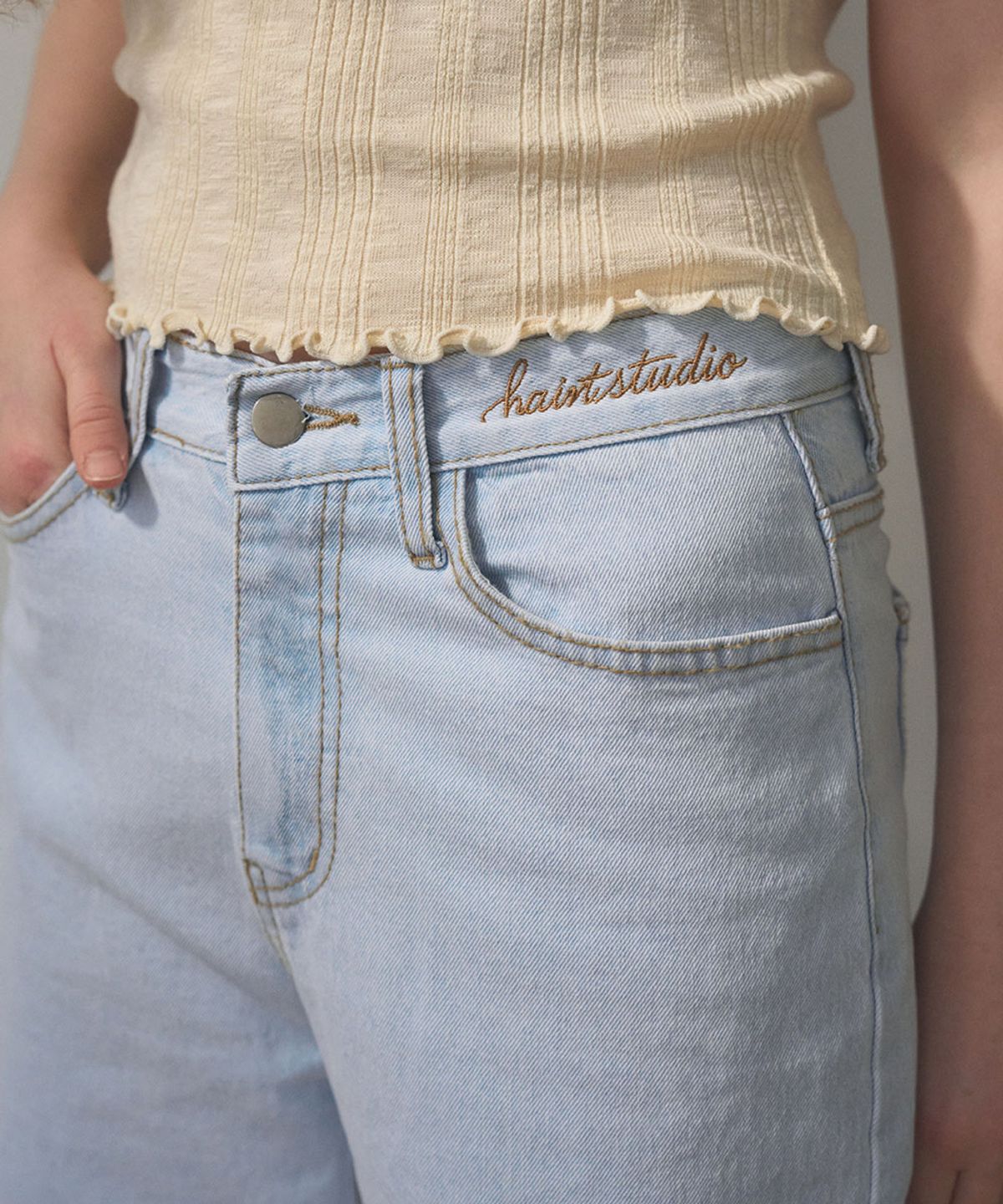 헤인트(HAINT) BASIC SEMI WIDE STRAIGHT FIT DENIM PANTS 2COL_LIGHT BLUE