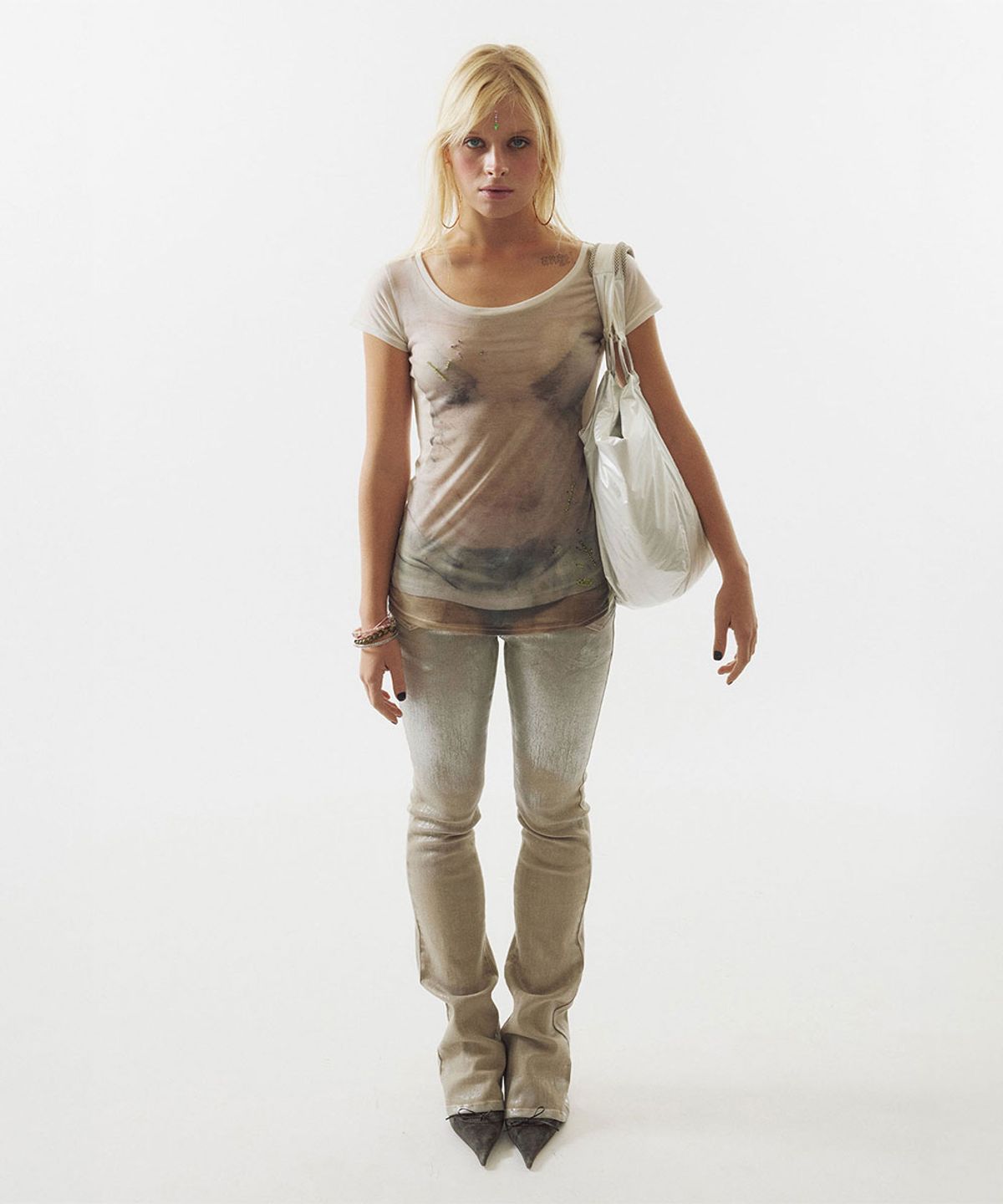 스컬프터(SCULPTOR) Angelic Hobo Bag Pearl