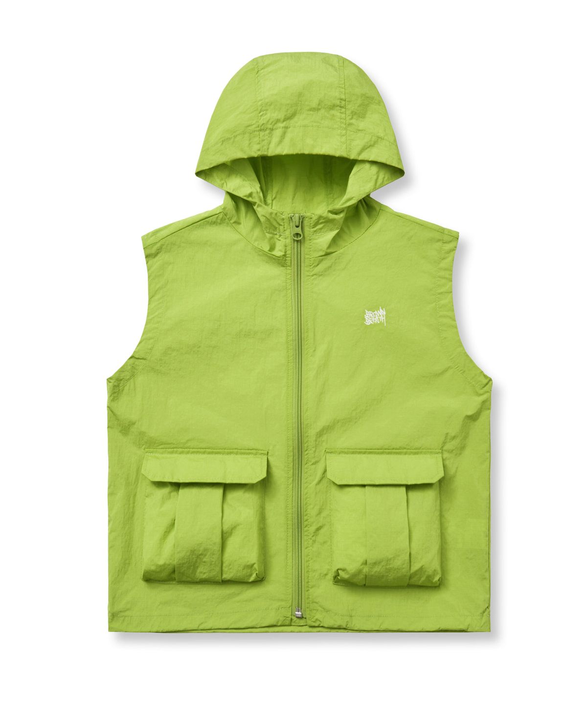 브라운브레스 키즈(BROWNBREATH KIDS) KIDS TAG LIGHT HOOD VEST - LIME