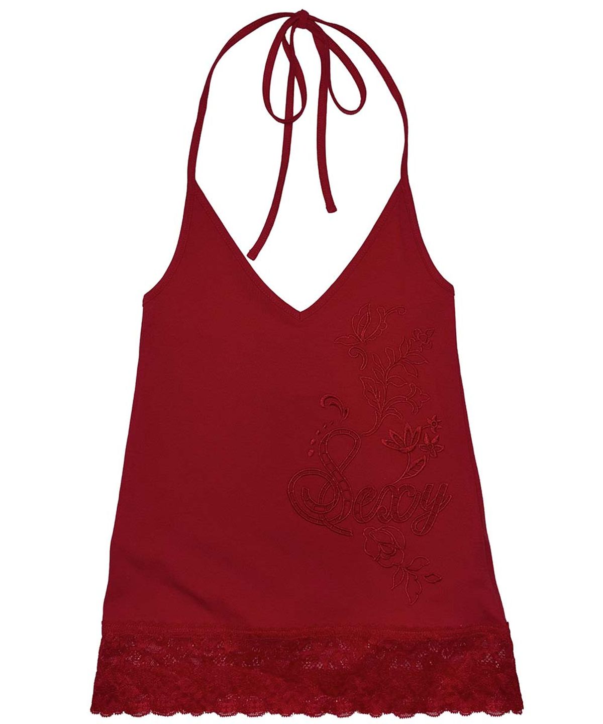 스컬프터(SCULPTOR) Eyelet Embroidery Halter Top Red