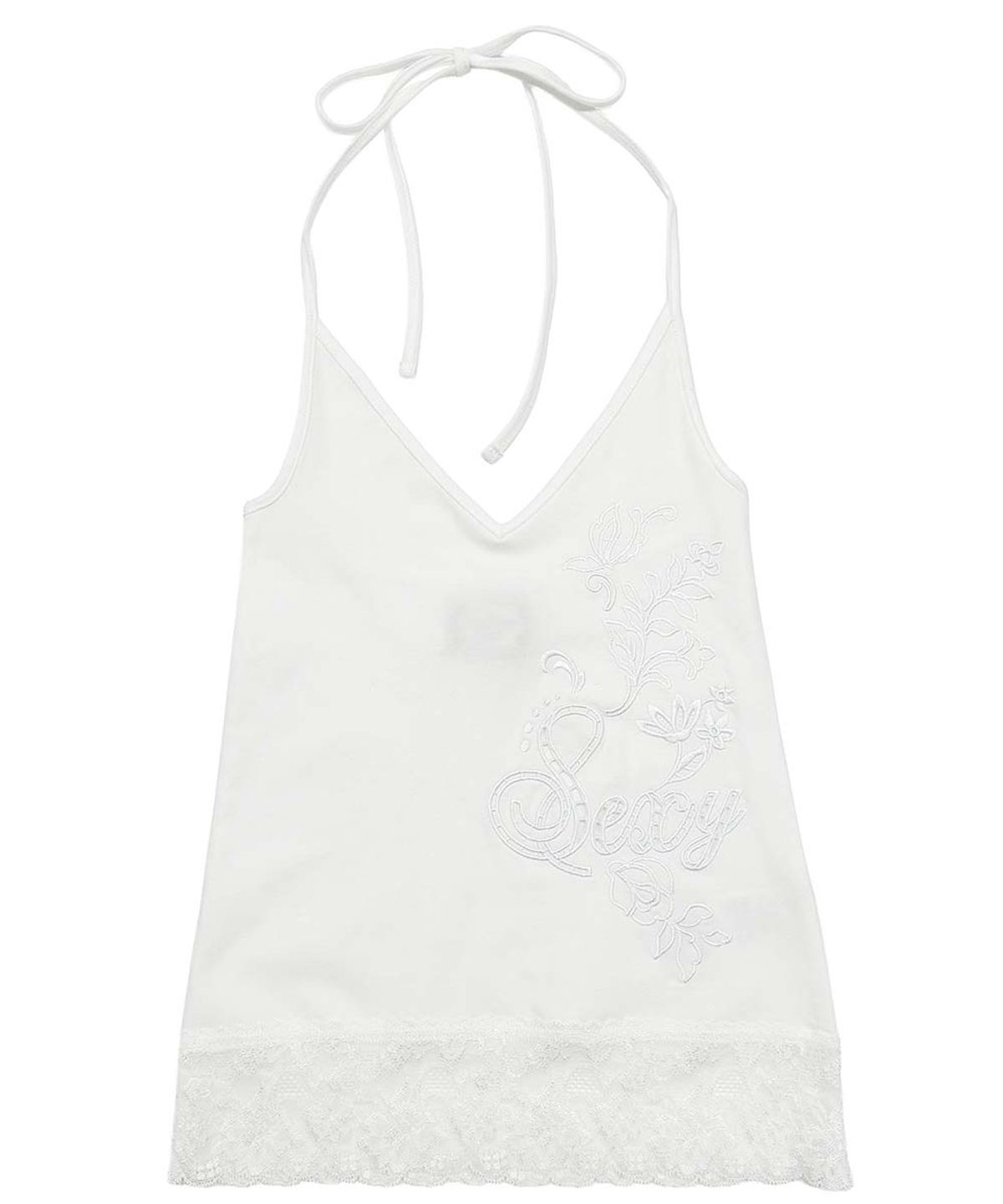 스컬프터(SCULPTOR) Eyelet Embroidery Halter Top White