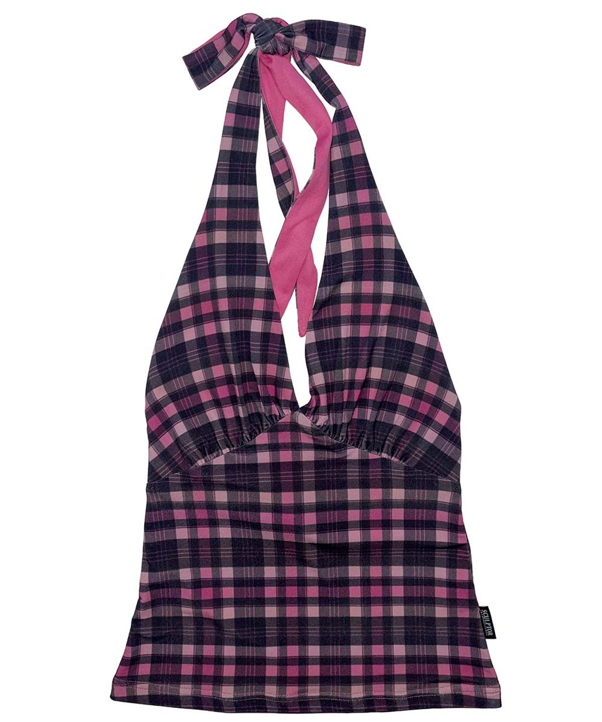 스컬프터(SCULPTOR) Tartan Check Halter Top Pink