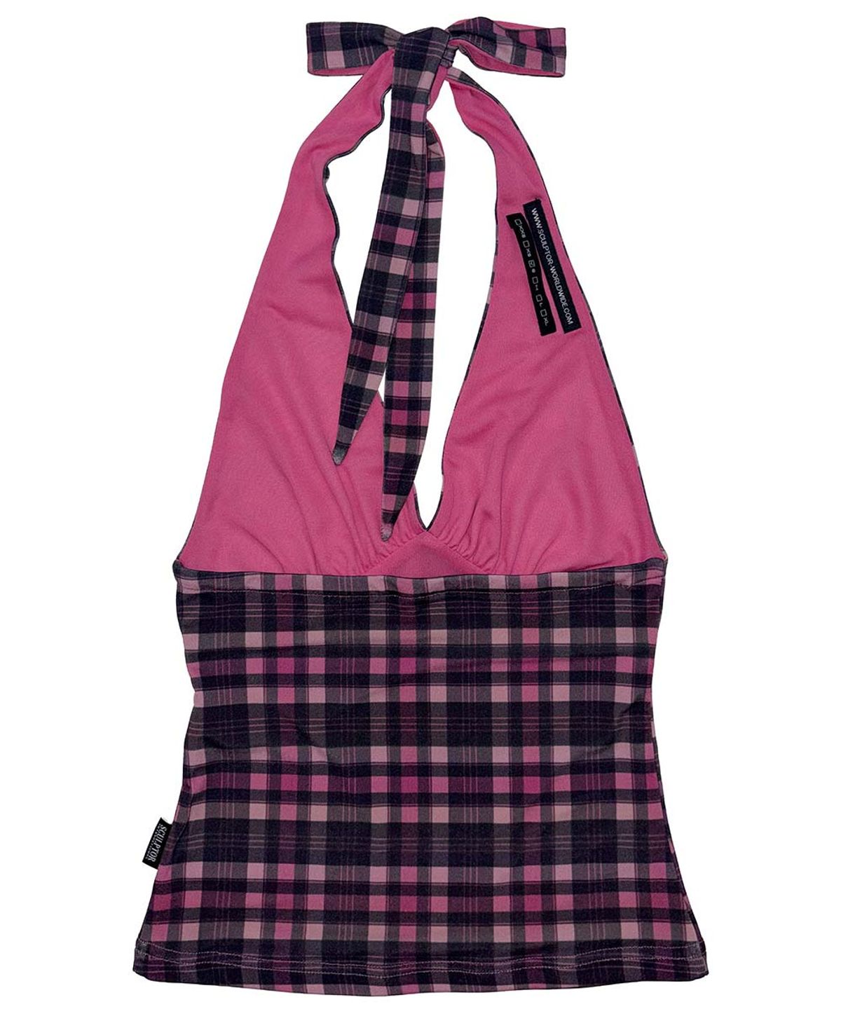스컬프터(SCULPTOR) Tartan Check Halter Top Pink