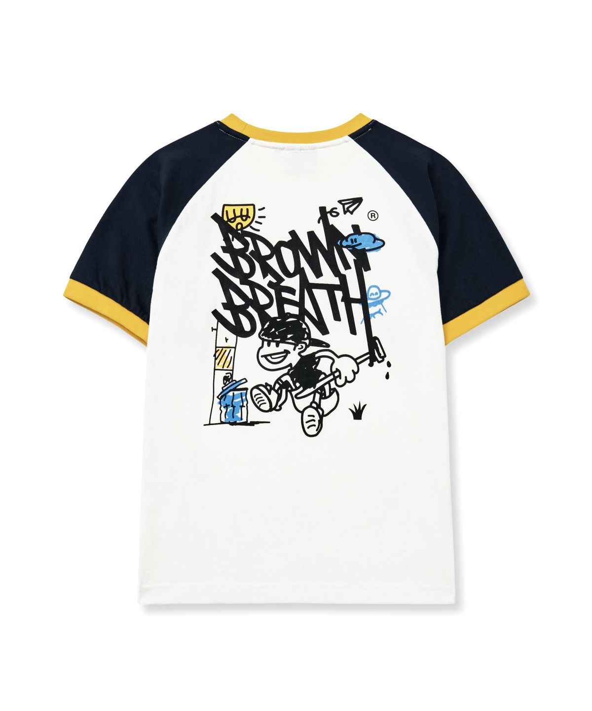 브라운브레스 키즈(BROWNBREATH KIDS) KIDS RAGLAN COLOR BLOCK TEE - NAVY