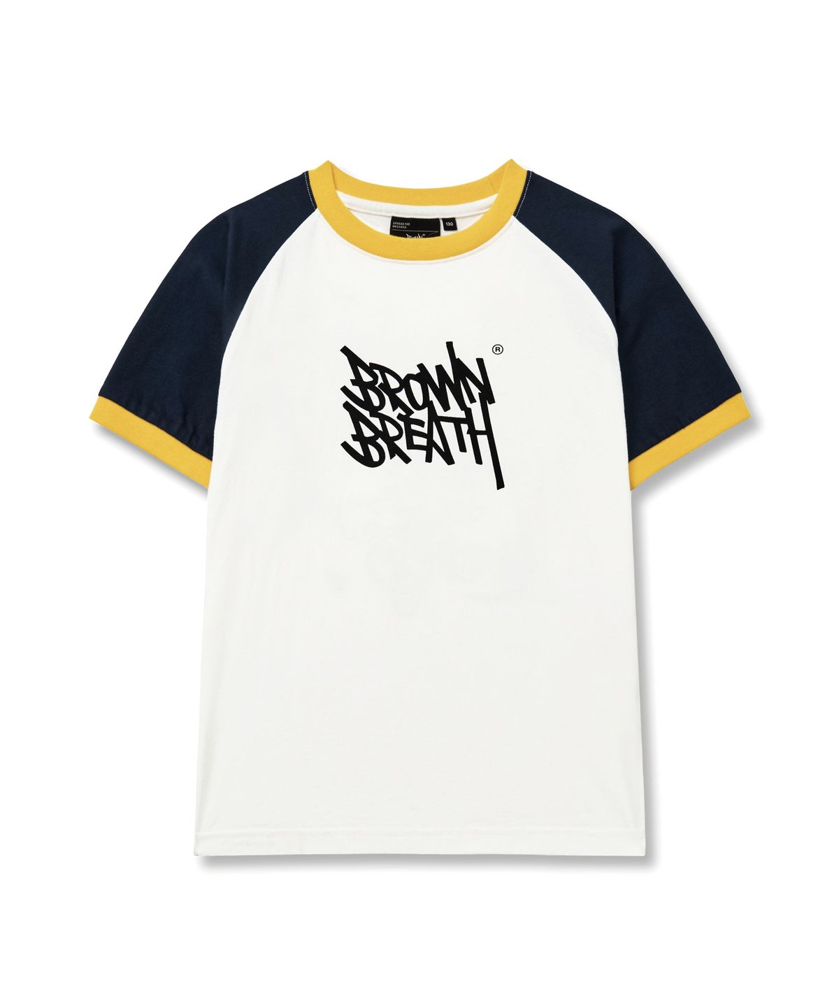 브라운브레스 키즈(BROWNBREATH KIDS) KIDS RAGLAN COLOR BLOCK TEE - NAVY