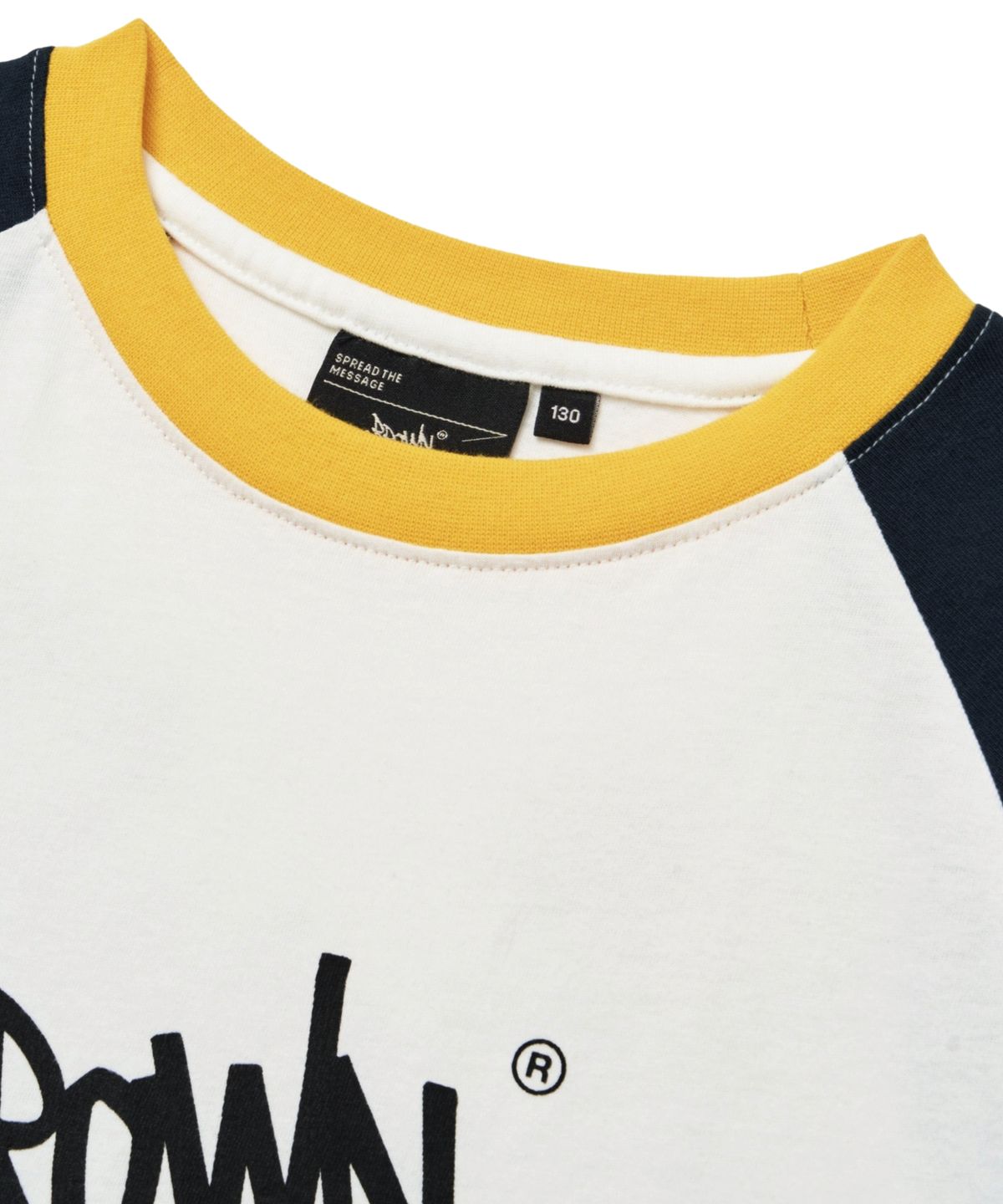 브라운브레스 키즈(BROWNBREATH KIDS) KIDS RAGLAN COLOR BLOCK TEE - NAVY
