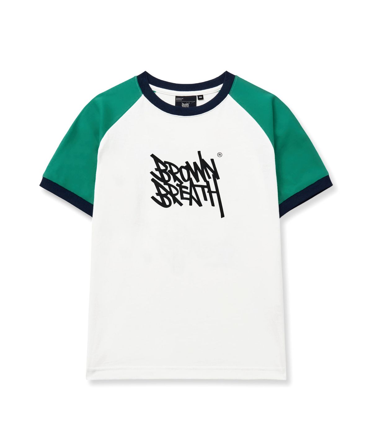 브라운브레스 키즈(BROWNBREATH KIDS) KIDS RAGLAN COLOR BLOCK TEE - GREEN