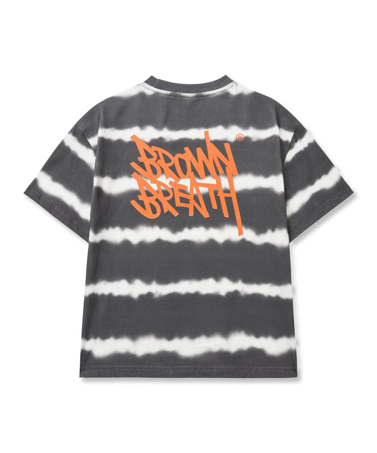 브라운브레스 키즈(BROWNBREATH KIDS) KIDS DYEING STRIPE TAG TEE - GREY