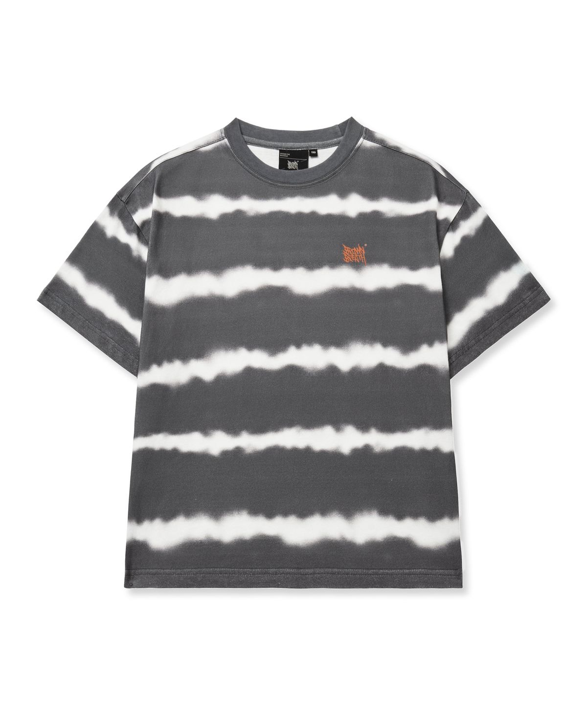 브라운브레스 키즈(BROWNBREATH KIDS) KIDS DYEING STRIPE TAG TEE - GREY
