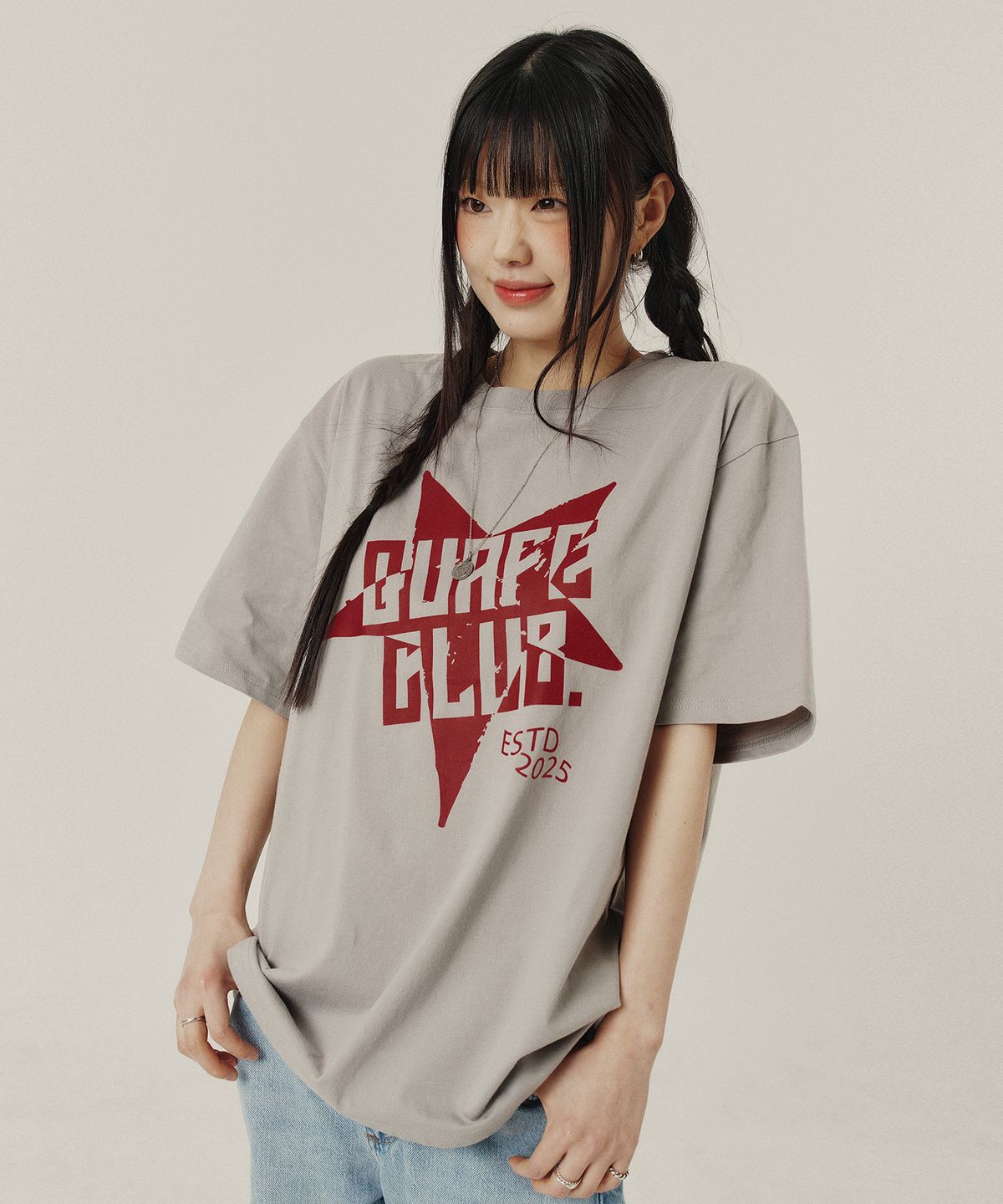 꾸아페(QUAFE) STAR OVERFIT GRAPHIC T-SHIRT_2color