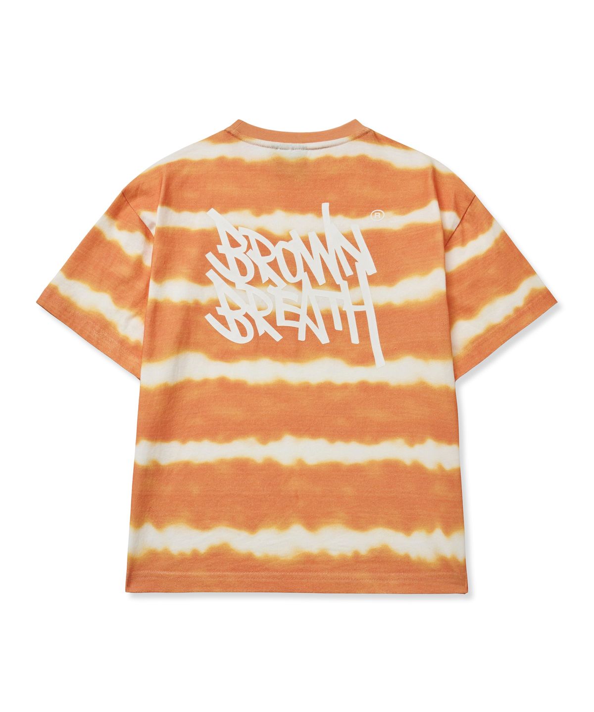 브라운브레스 키즈(BROWNBREATH KIDS) KIDS DYEING STRIPE TAG TEE - ORANGE