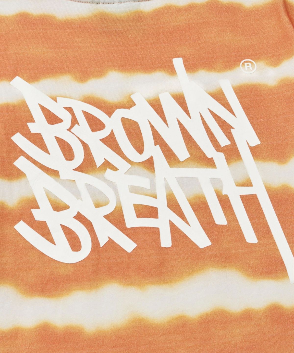 브라운브레스 키즈(BROWNBREATH KIDS) KIDS DYEING STRIPE TAG TEE - ORANGE