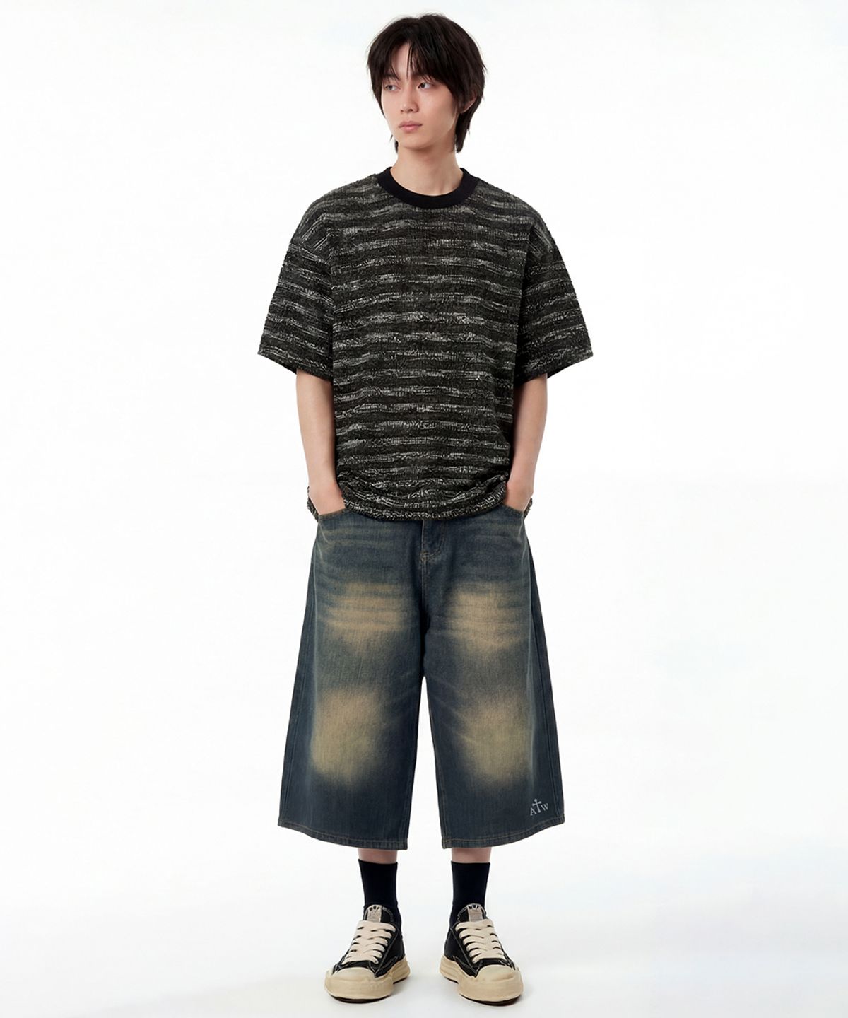 아티스트웨어(ARTISTWEAR) [ATW] 더스트페이드 데님 버뮤다팬츠